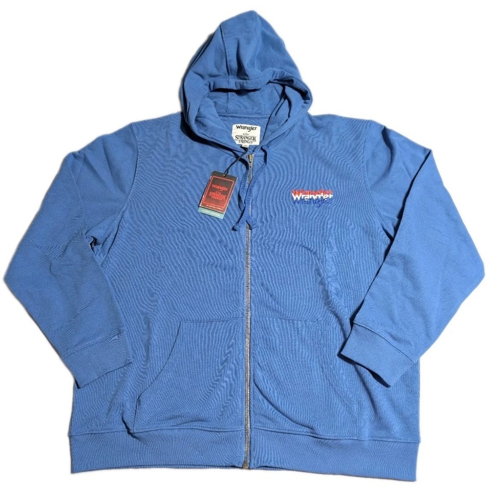 Wrangler x Stranger‎ Things Eleven Hoodie Full Zip Blue NWT Mens XXL